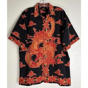 7 Diamonds Dragon Fire Floral Short Sleeve M Black 1372‎